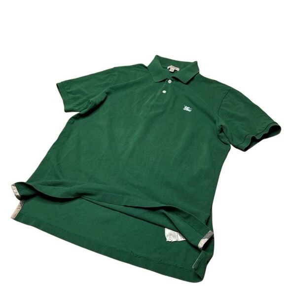 Y2K Burberry Green Polo Shirt Men’s Medium - Picture 2 of 7